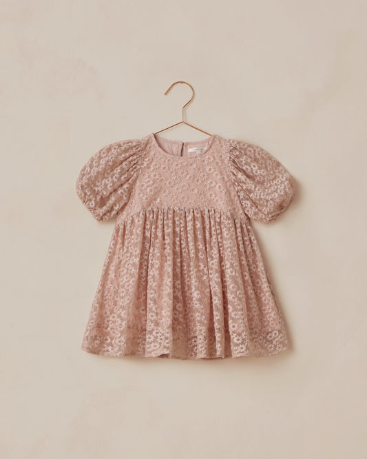 Noralee Luna Dress Rose Embroidered Daisy