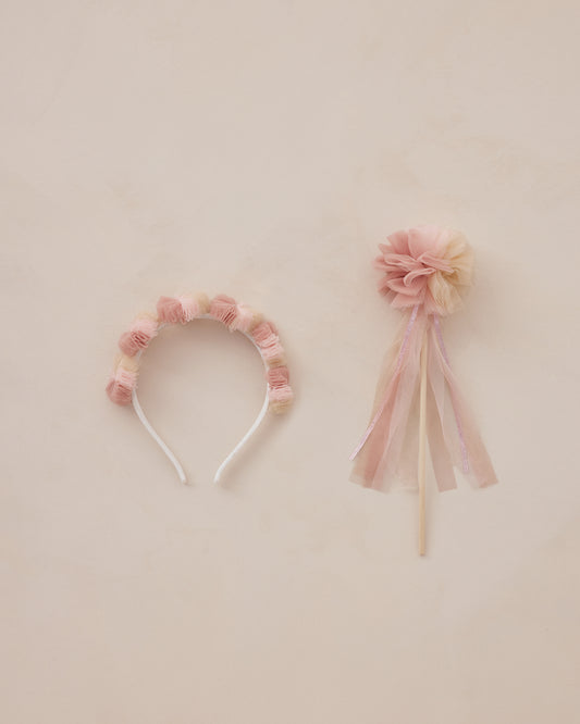 Noralee Pom Pom Crown + Wand | Pink Ombre