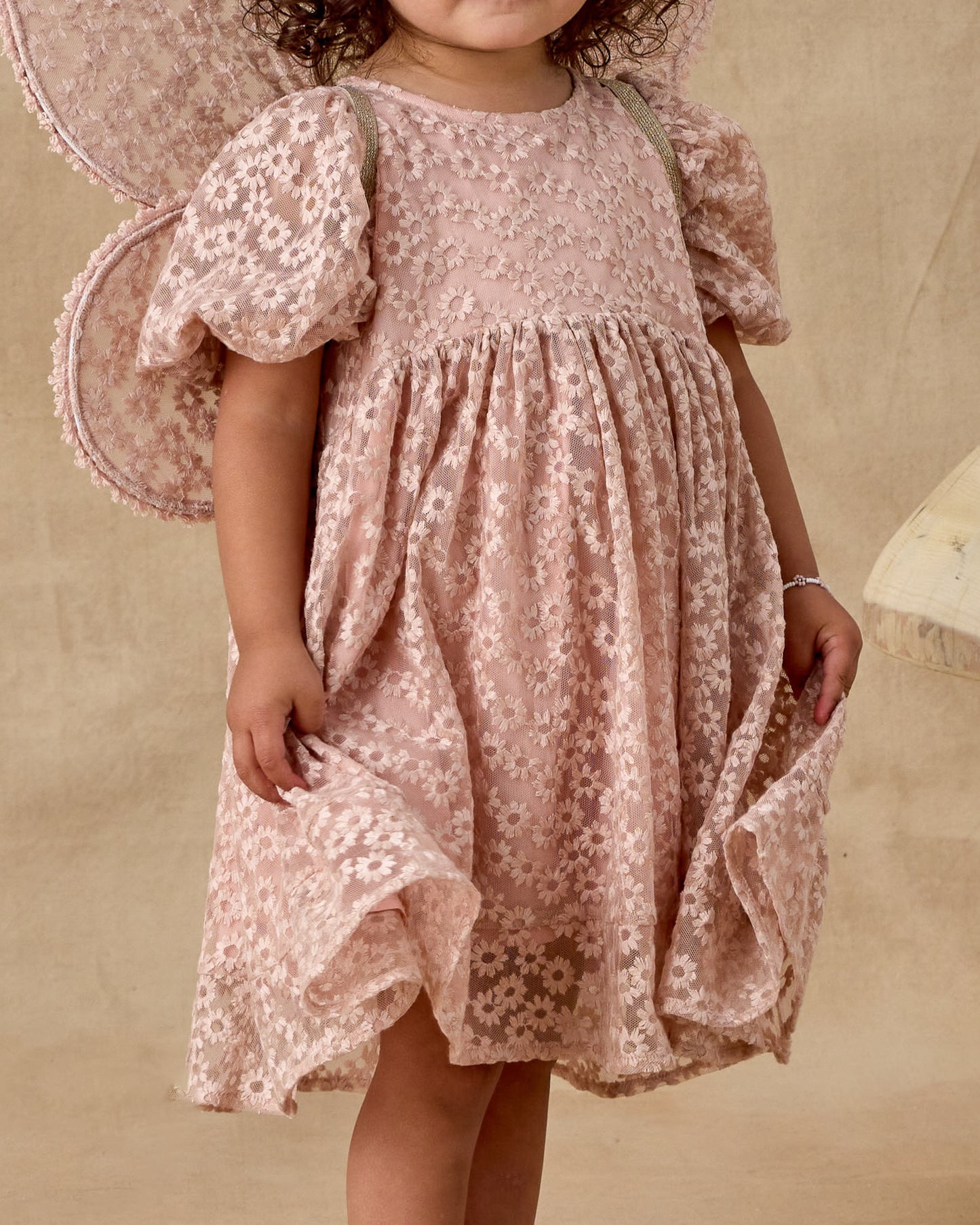 Noralee Luna Dress Rose Embroidered Daisy