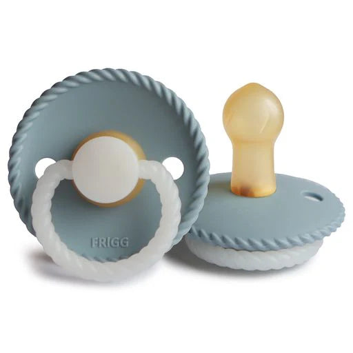 Frigg Rope Natural Rubber Pacifiers Stone Blue Night