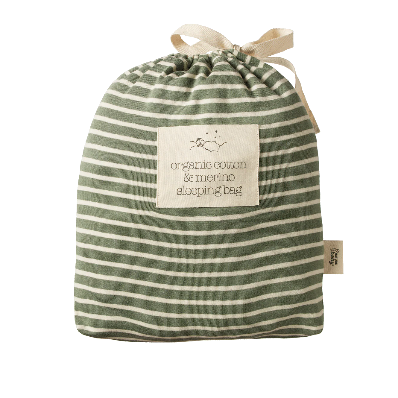 Nature Baby Organic Cotton & Merino Sleeping Bag Nettle Twin Stripe