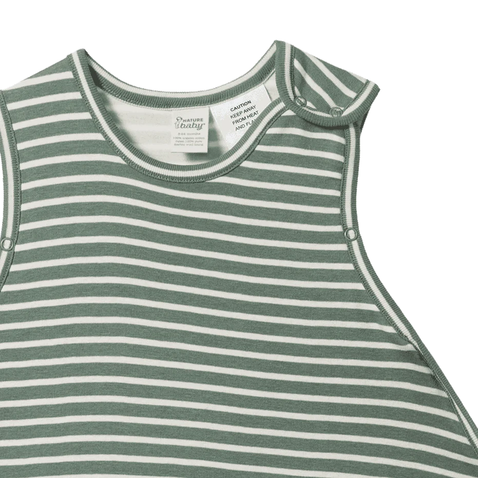 Nature Baby Organic Cotton & Merino Sleeping Bag Nettle Twin Stripe