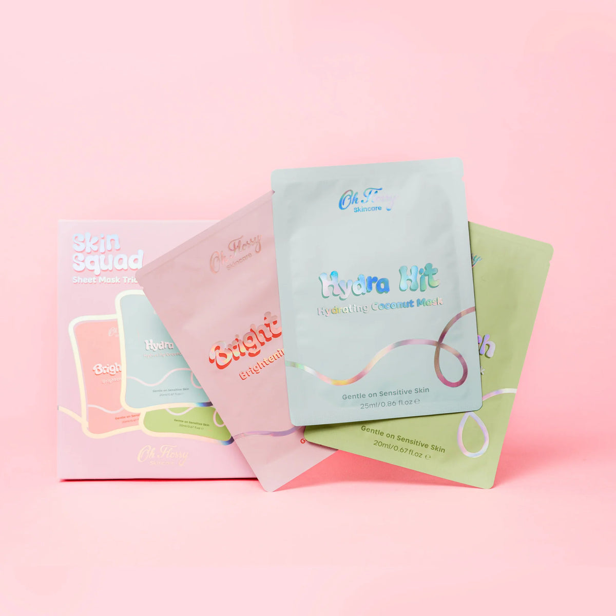 Oh Flossy Skincare Skin Squad Sheet Mask Trio