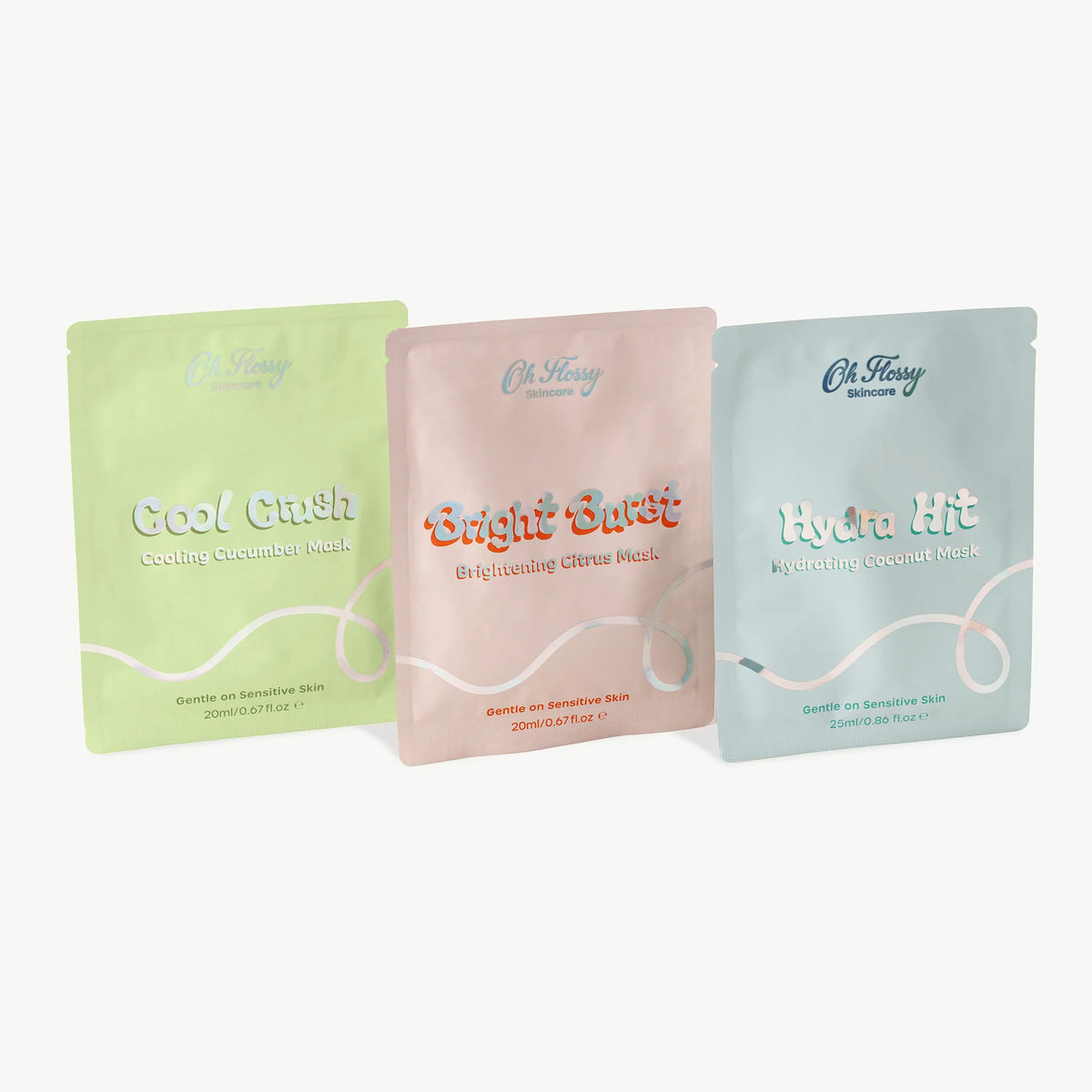 Oh Flossy Skincare Skin Squad Sheet Mask Trio