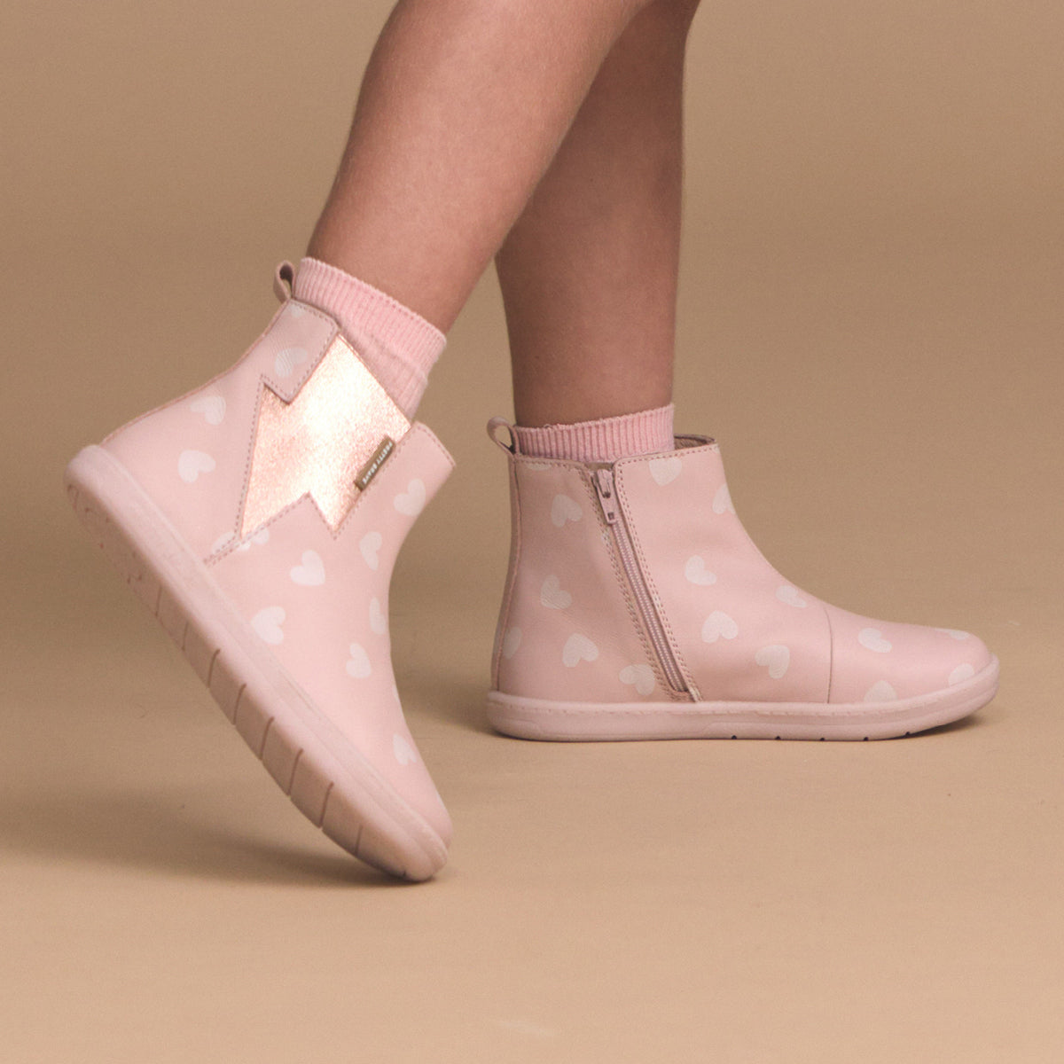 Pretty Brave Toddler Bolt Boot Hearts