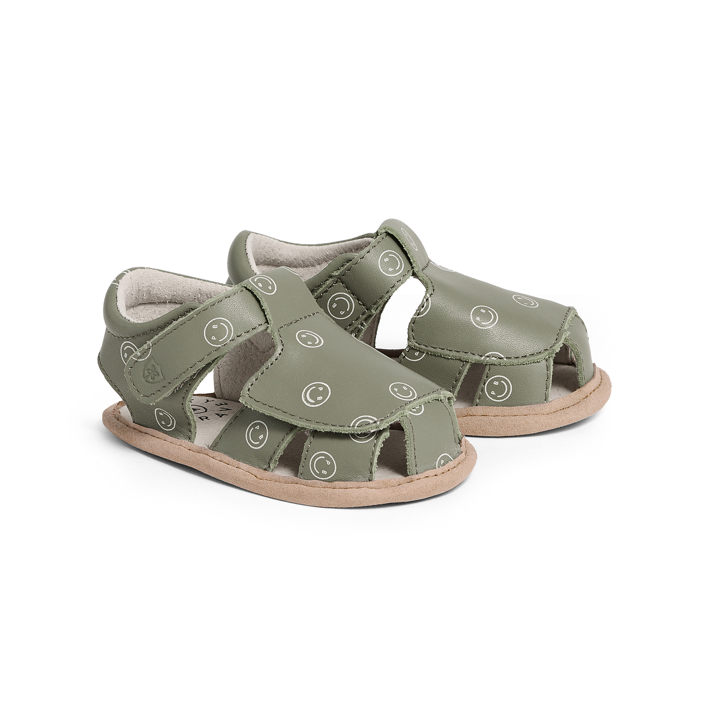 Pretty Brave Baby Milo Sandal Khaki Smiley