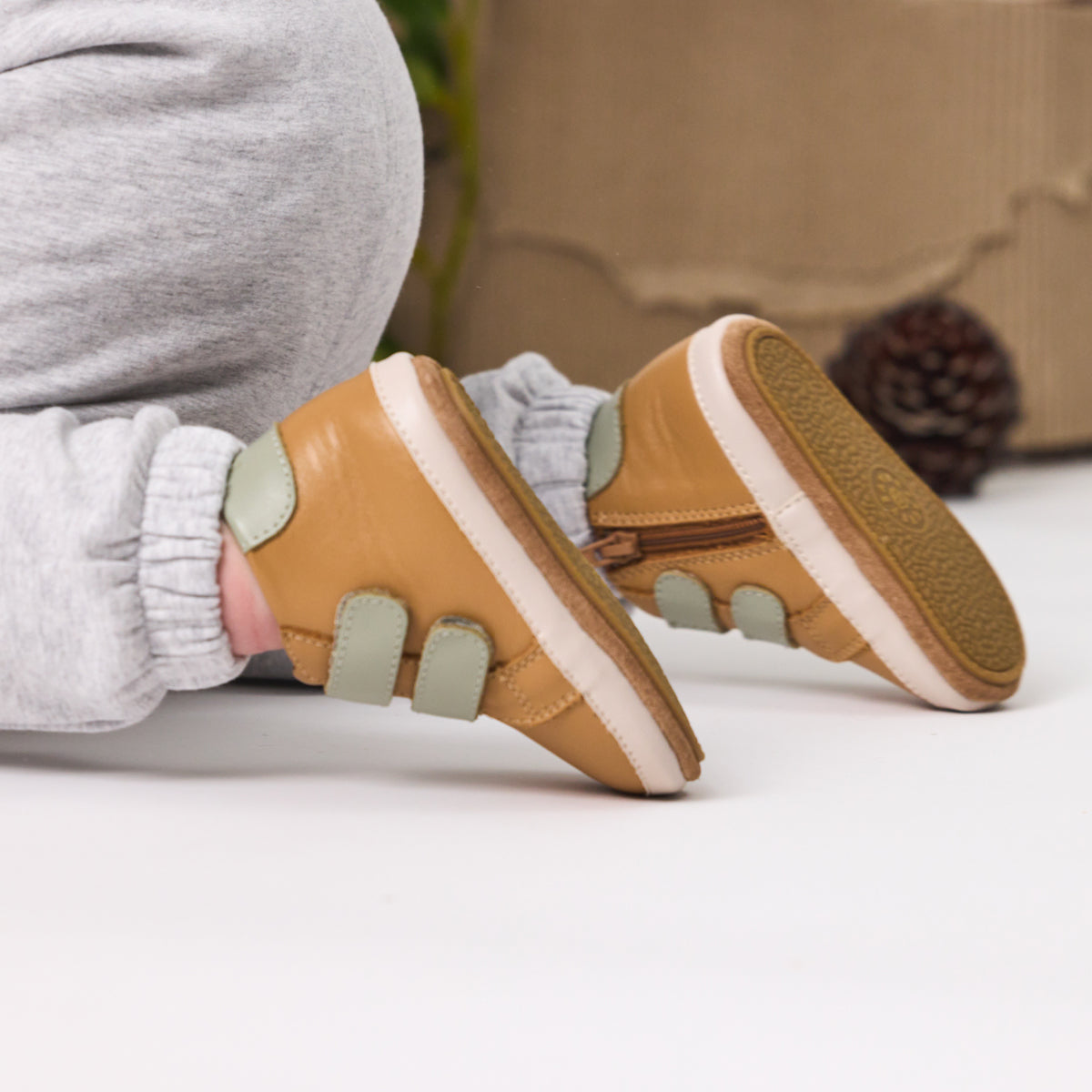 Pretty Brave Baby Hi-Top Tan/Sage