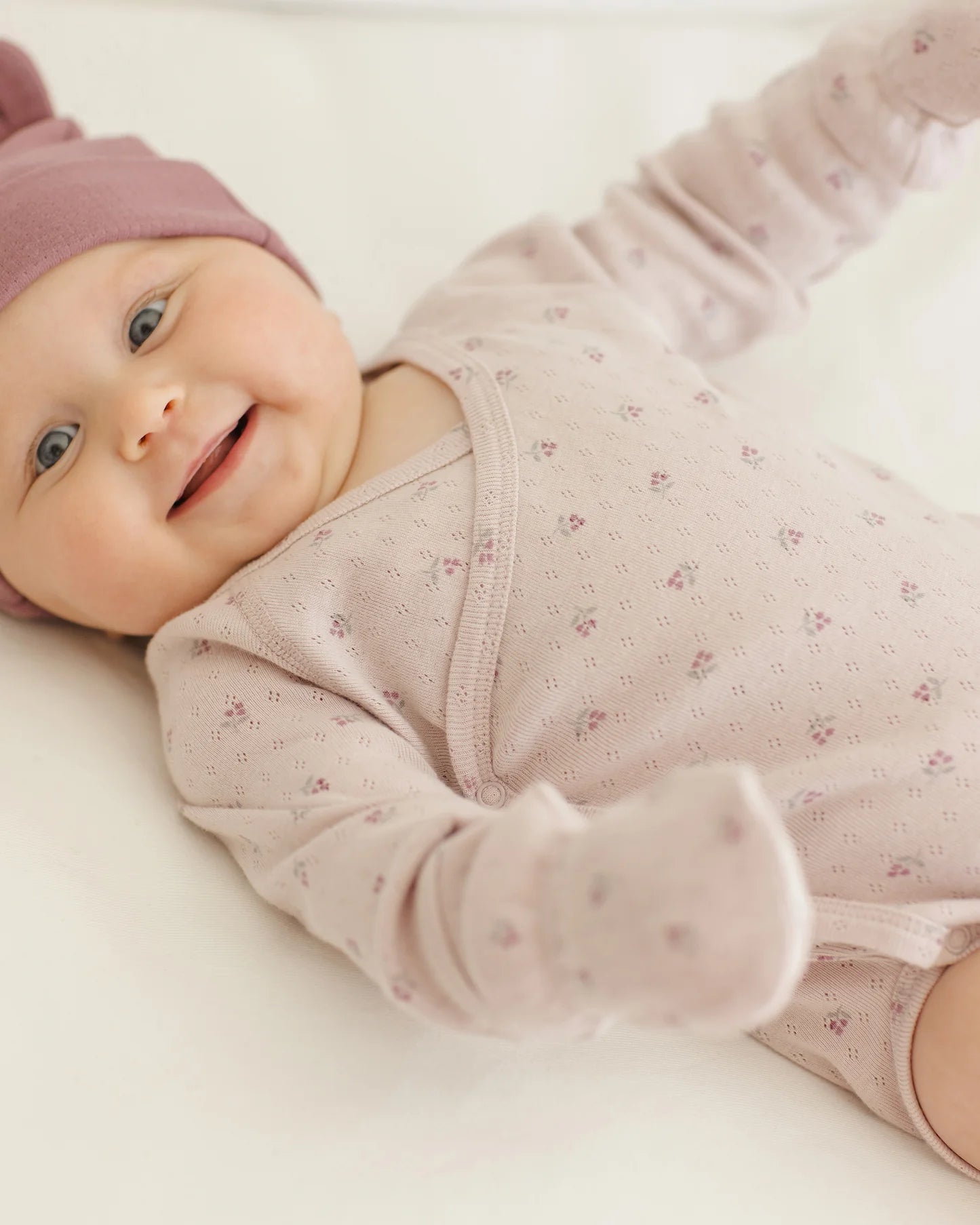 Quincy Mae Side Snap Bodysuit | Lilac Ditsy