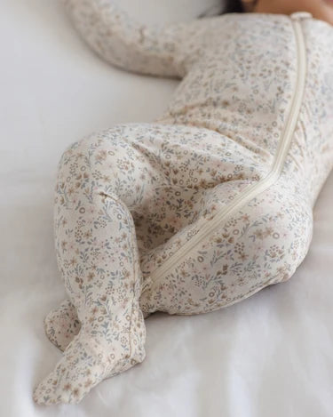 Quincy Mae Bamboo Zipsuit Footie Bloom