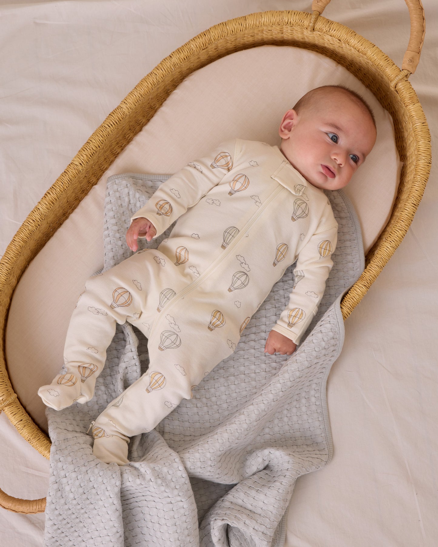 Quincy Mae Zip Long Sleeve Sleeper Footie | Hot Air Balloons