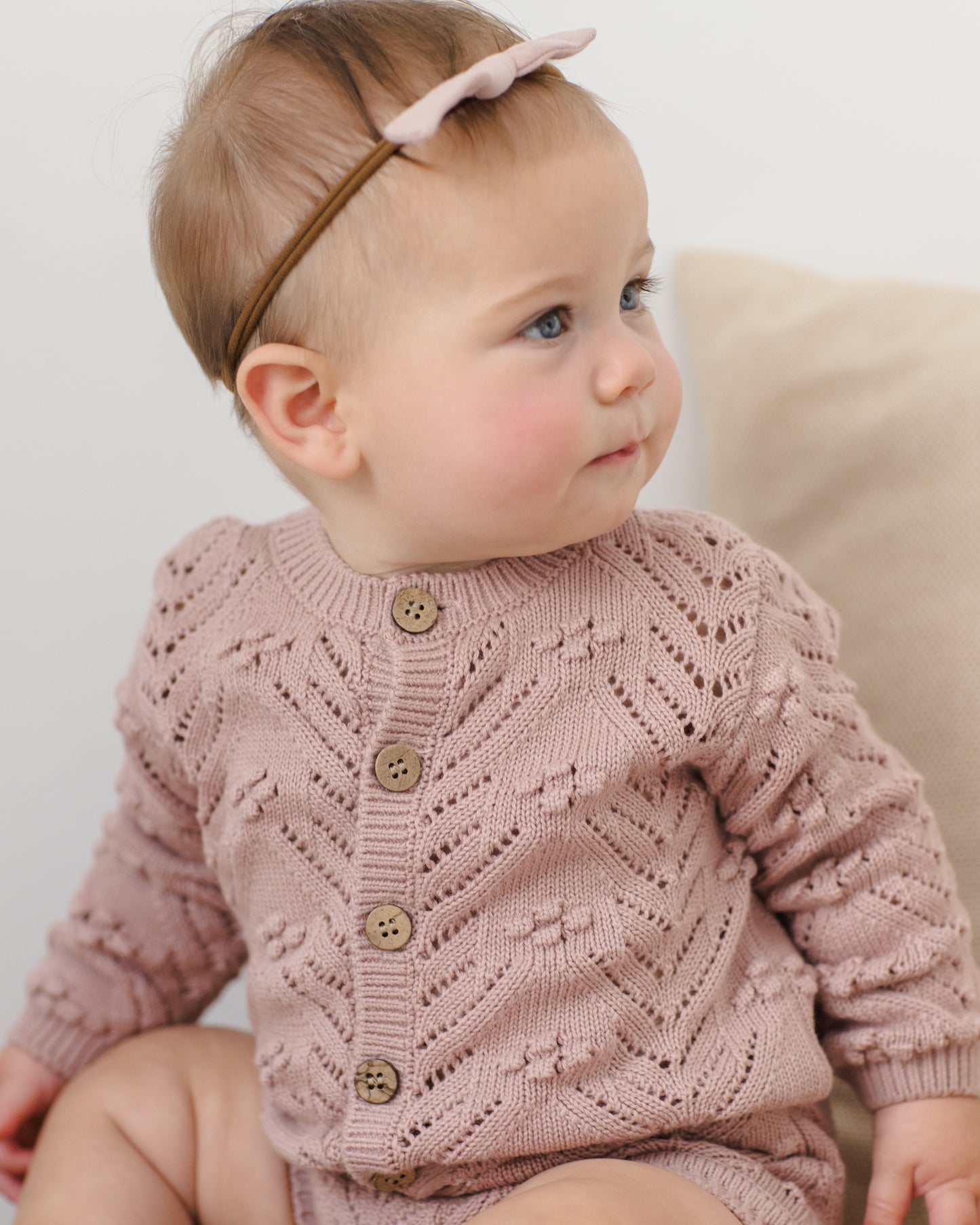 Quincy Mae Knit Cardigan Mauve