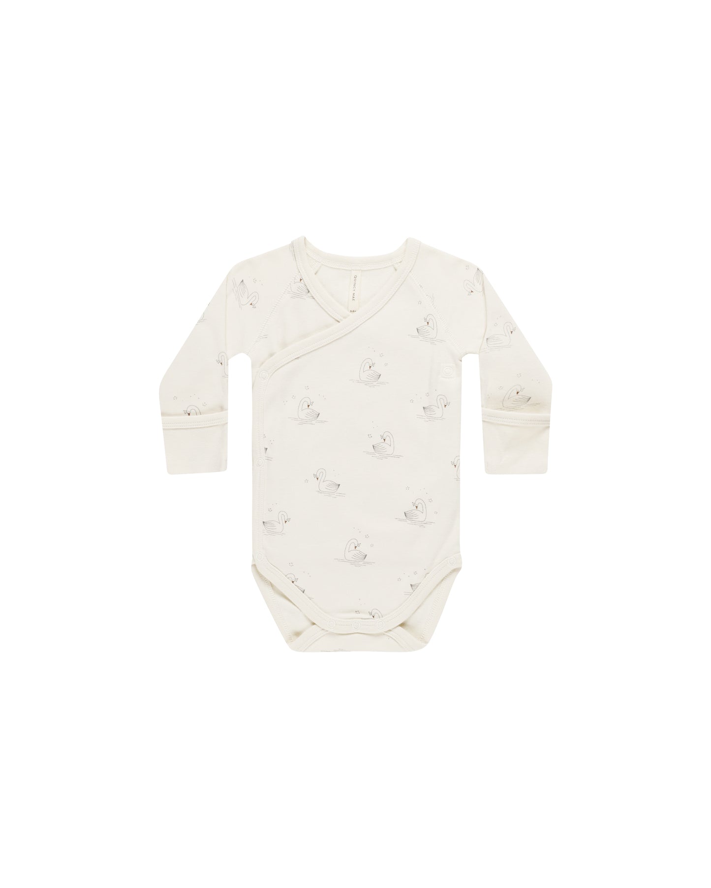 Quincy Mae Side Snap Bodysuit Swans