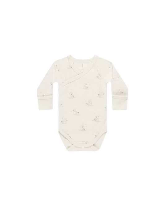 Quincy Mae Side Snap Bodysuit Swans