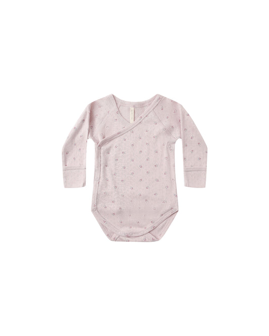 Quincy Mae Side Snap Bodysuit | Lilac Ditsy