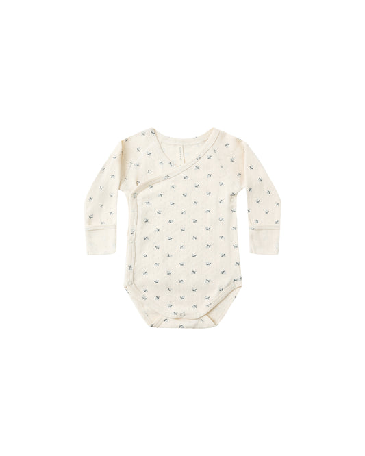 Quincy Mae Side Snap Bodysuit | Blue Ditsy