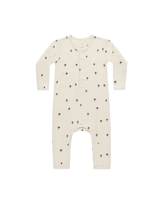 Quincy Mae Ribbed Baby Jumpsuit Mushroom