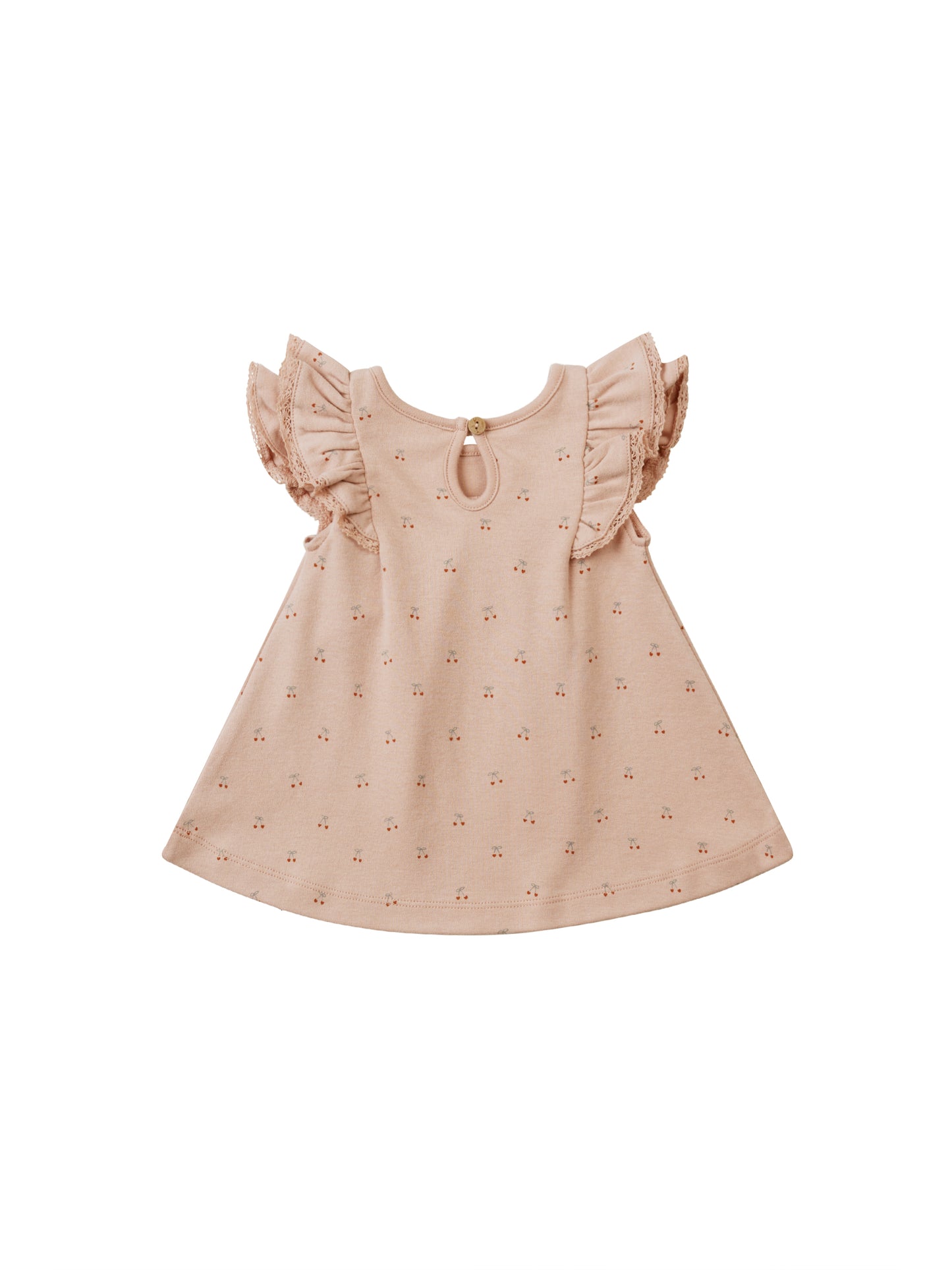 Quincy Mae Flutter Dress Cherries Blush