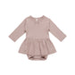 Quincy Mae Pointelle Skirted Bodysuit Mauve