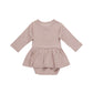 Quincy Mae Pointelle Skirted Bodysuit Mauve