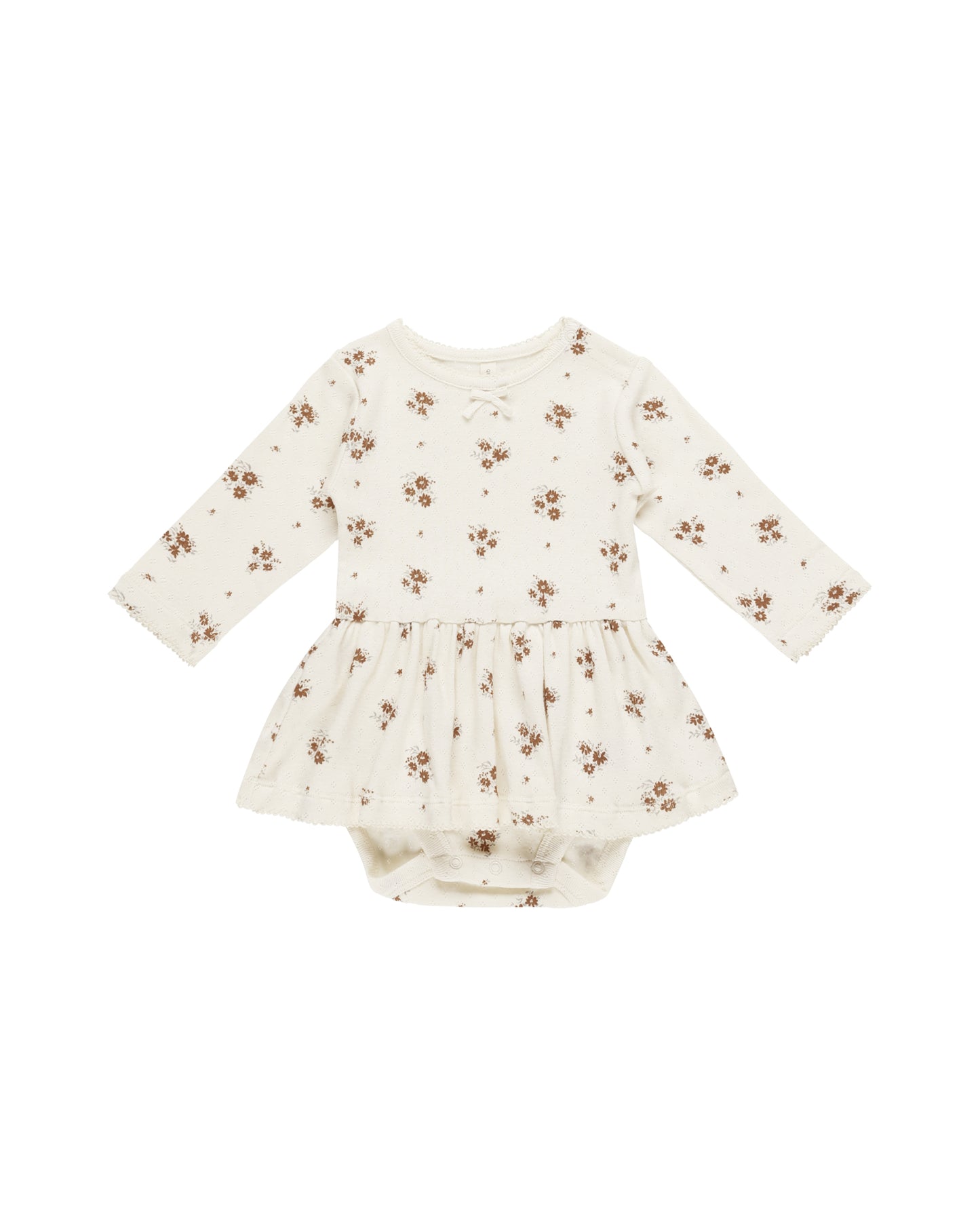 Quincy Mae Pointelle Skirted Bodysuit Autumn Flora