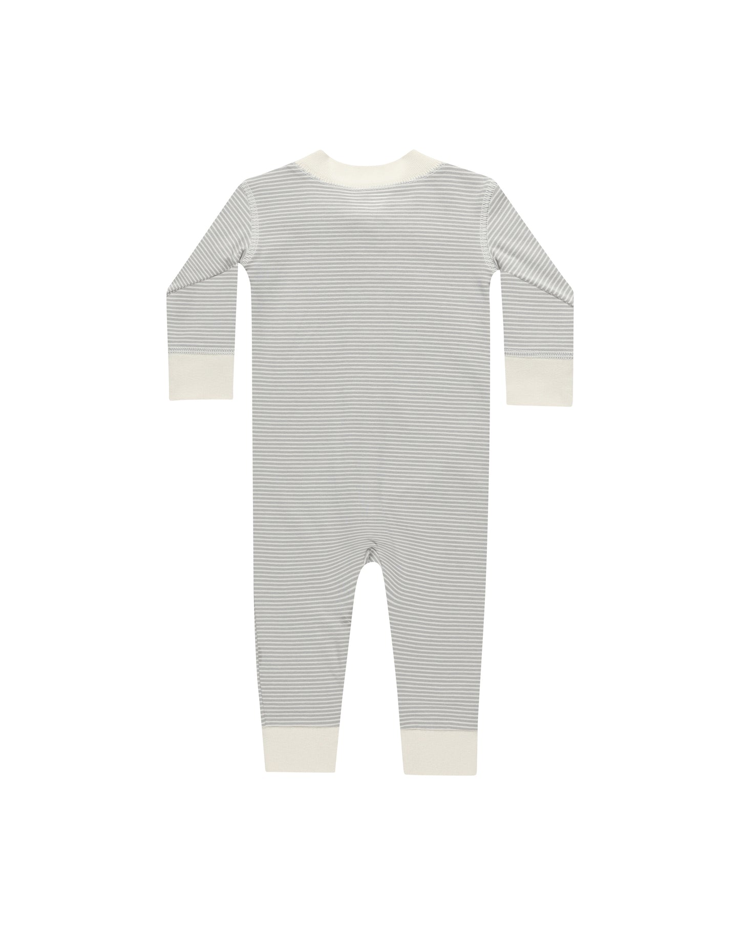 Quincy Mae Zip Long Sleeve Sleeper Blue Micro Stripe