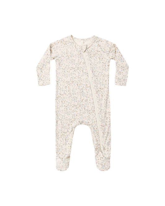 Quincy Mae Bamboo Zipsuit Footie Bloom