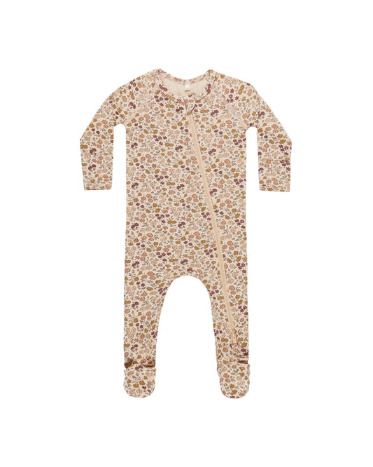 Quincy Mae Bamboo Zip Footie Posy