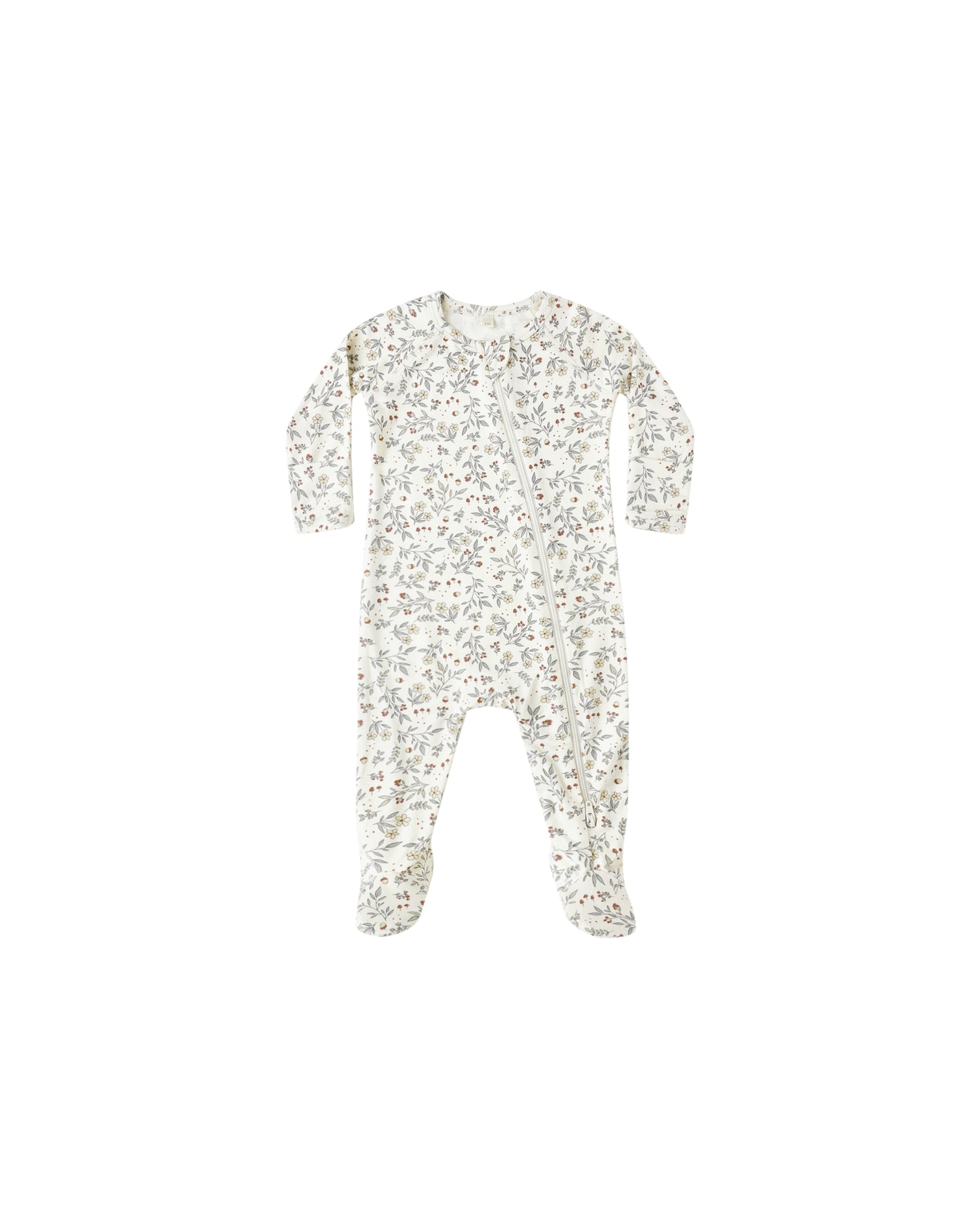 Quincy Mae Bamboo Zip Footie | Woodland
