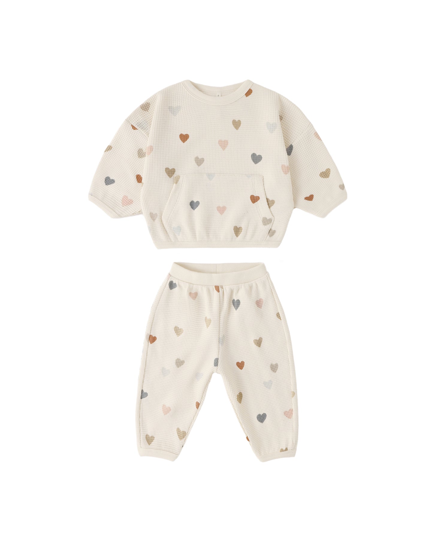 Quincy Mae Waffle Sweater Set | Confetti Hearts