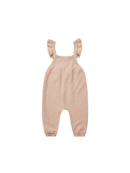 Quincy Mae Pointelle Knit Overalls Blush