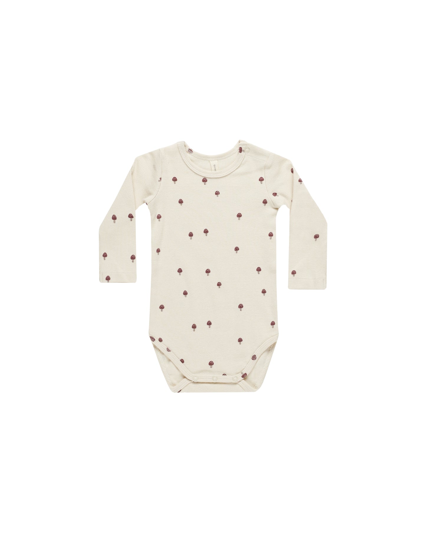 Quincy Mae Ribbed Long Sleeve Bodysuit Mushroom