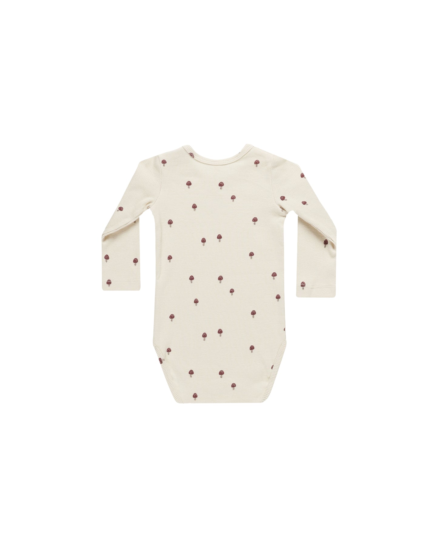 Quincy Mae Ribbed Long Sleeve Bodysuit Mushroom