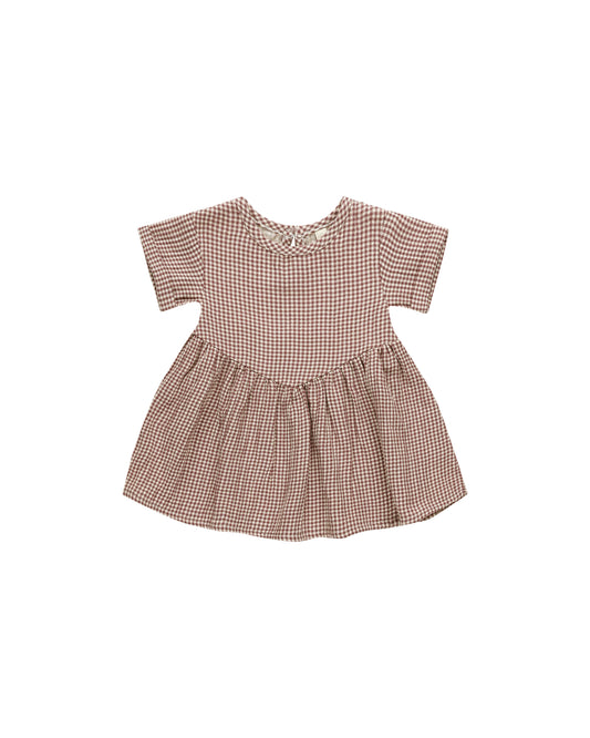 Quincy Mae Brielle Dress Plum Gingham