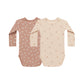 Quincy Mae Jersey Bodysuit 2 Pack Rose Ditsy Rainbows