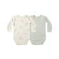 Quincy Mae Jersey Bodysuit, 2 Pack | Fox Land & Fern Stripe *Pre-Order*