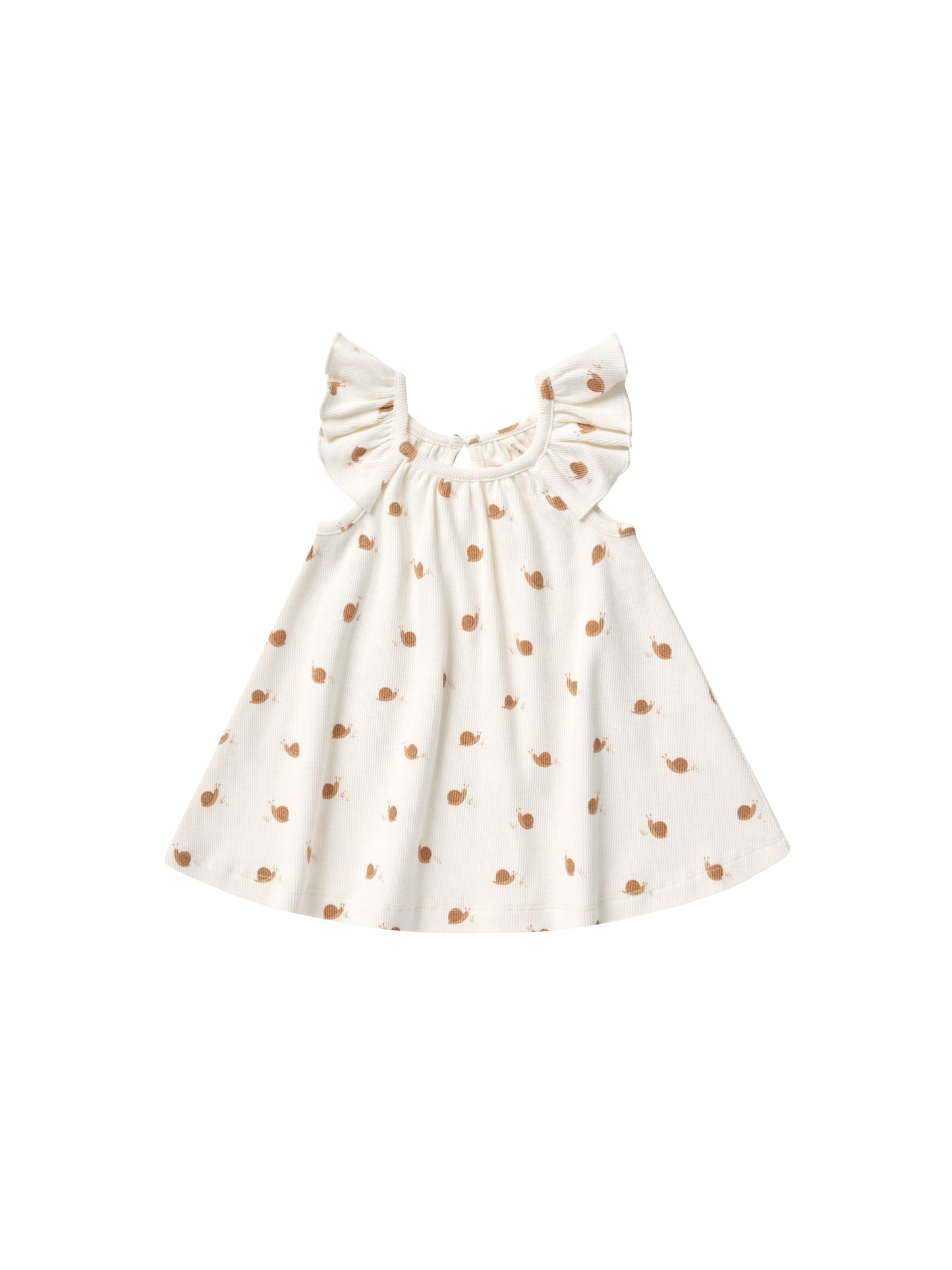 Quincy Mae Ruffle Swing Dress Snails Ivory