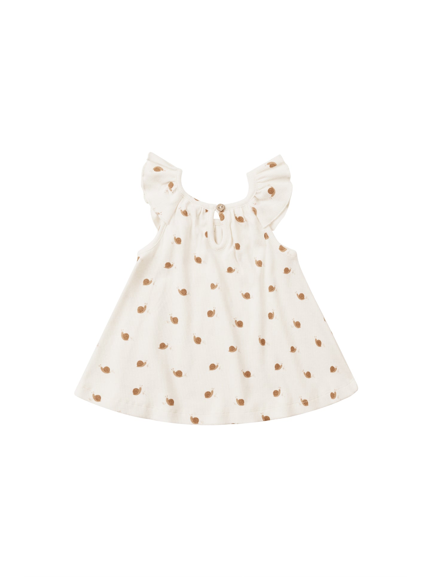 Quincy Mae Ruffle Swing Dress Snails Ivory