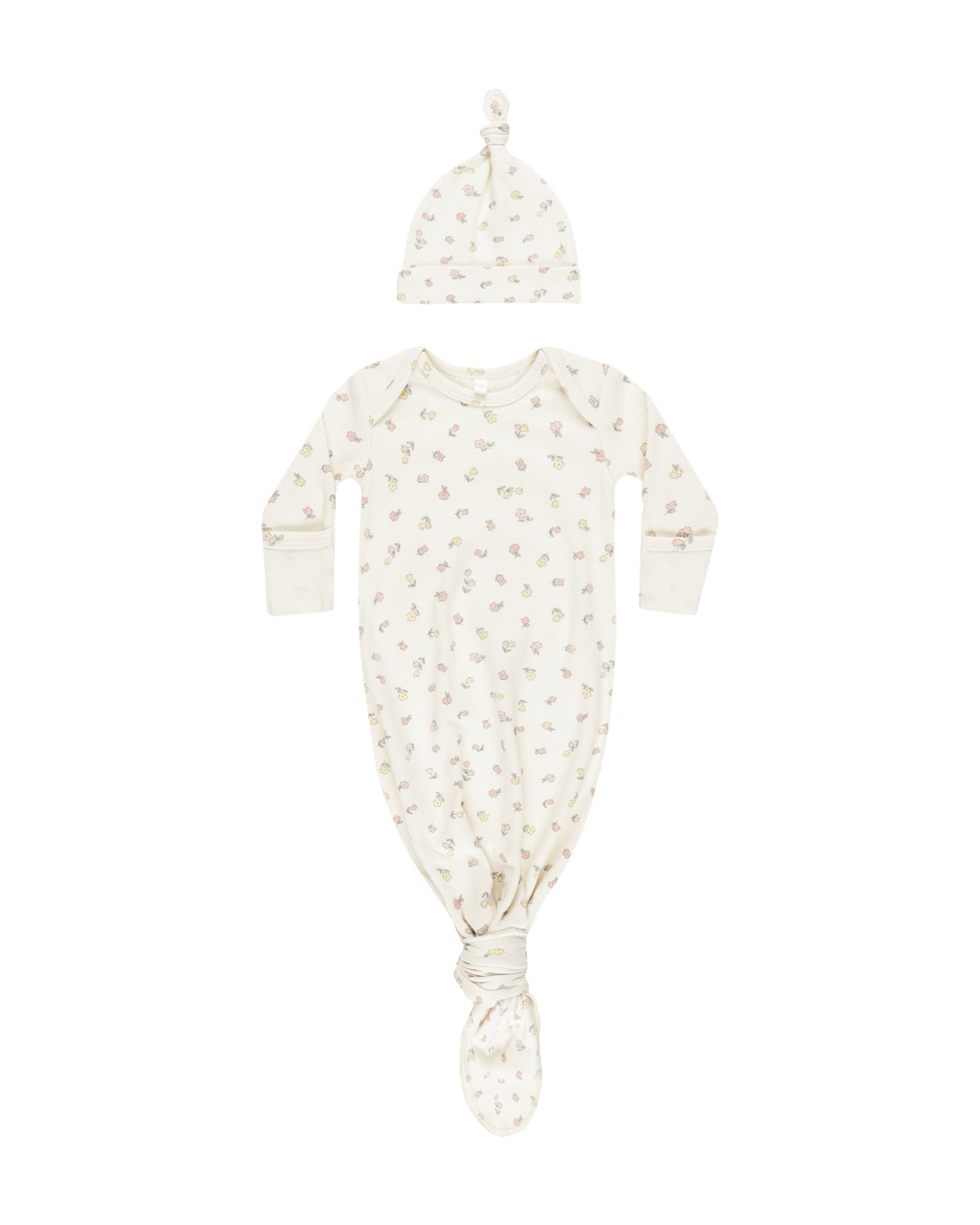 Quincy Mae Knotted Baby Gown & Hat Set | Fleur