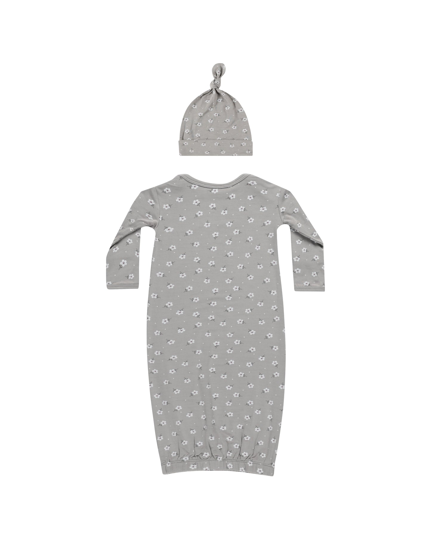 Quincy Mae Baby Gown & Hat Set Blue Ditsy