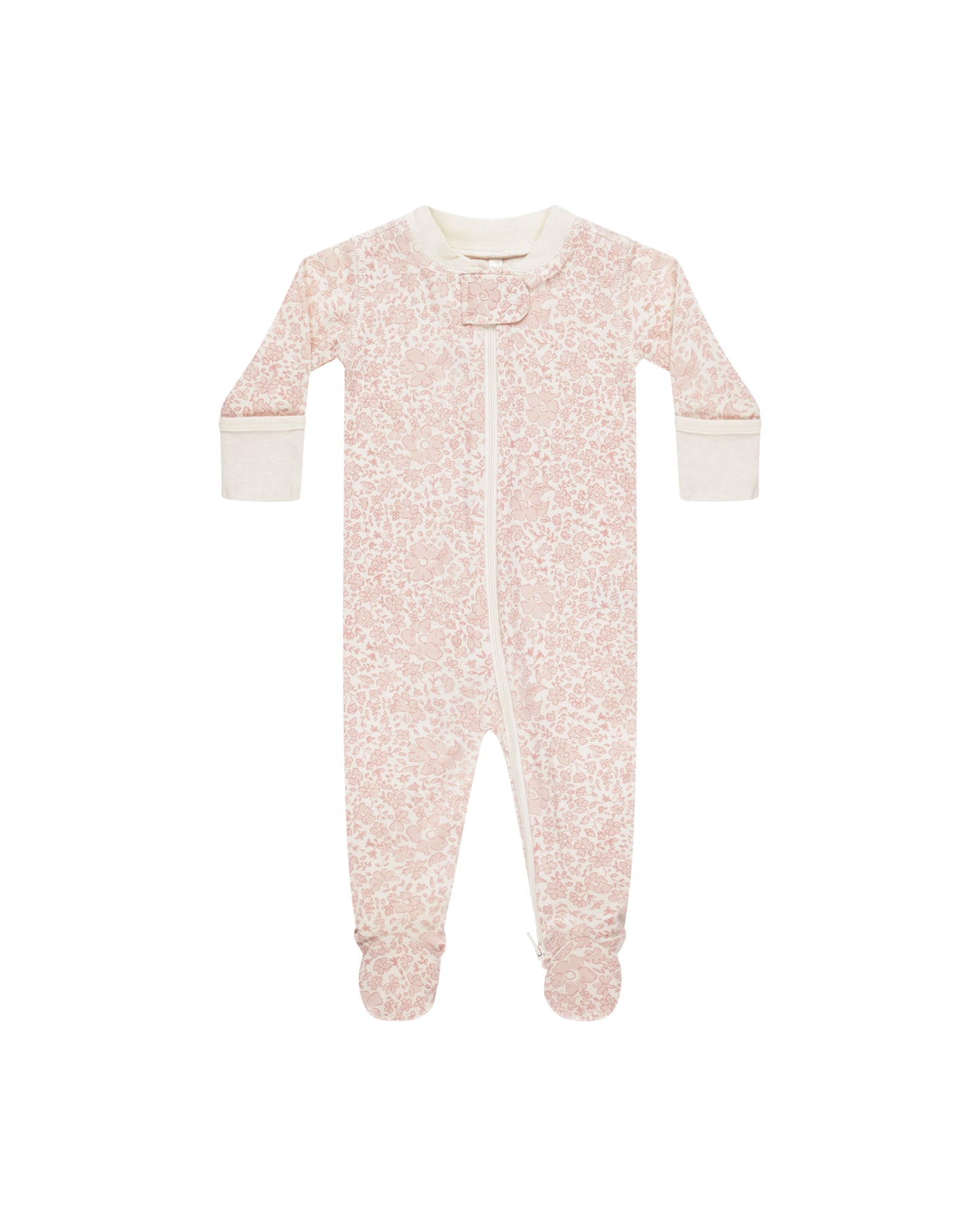 Quincy Mae  Zip Long Sleeve Sleeper Footie | Pink Blossom