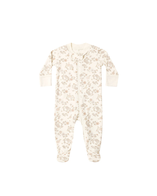 Quincy Mae Zip Long Sleeve Sleeper Footie Floral Vine