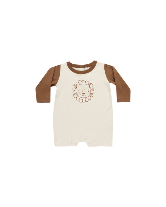 Quincy Mae Long Sleeve Romper Lion