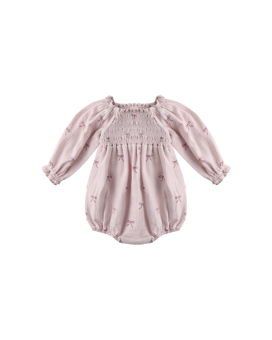Quincy Mae Eden Romper Bows | Lilac