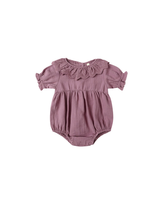 Quincy Mae Collared Romper | Mulberry