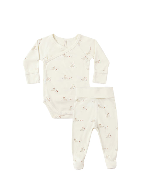 Quincy Mae Side Snap Bodysuit + Pant Set | Bunnies*Pre-Order*