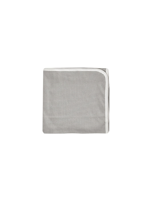 Quincy Mae Ribbed Baby Blanket Lagoon Micro Stripe