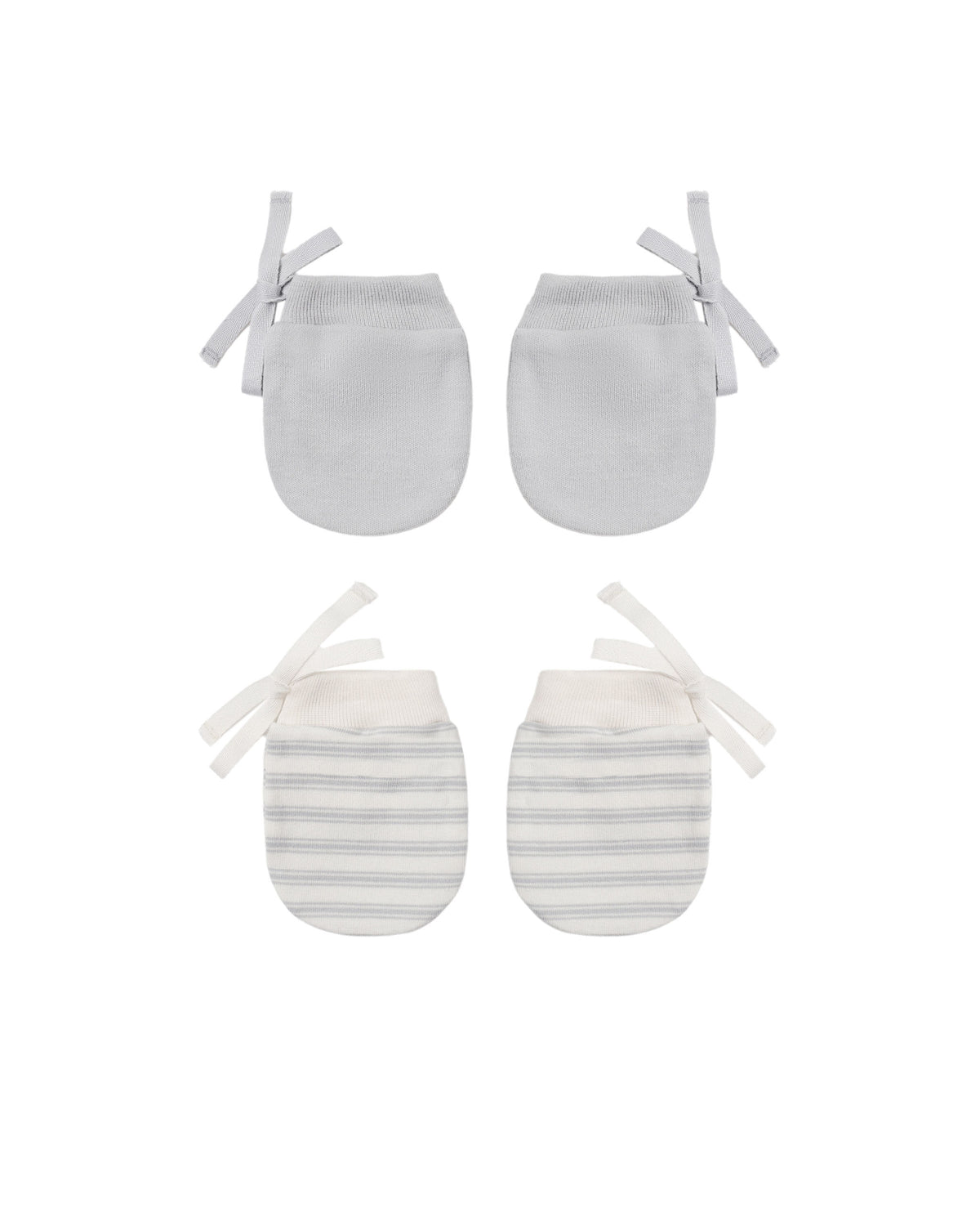 Quincy Mae No Scratch Mittens, set of 2 | Cloud Stripe + Cloud