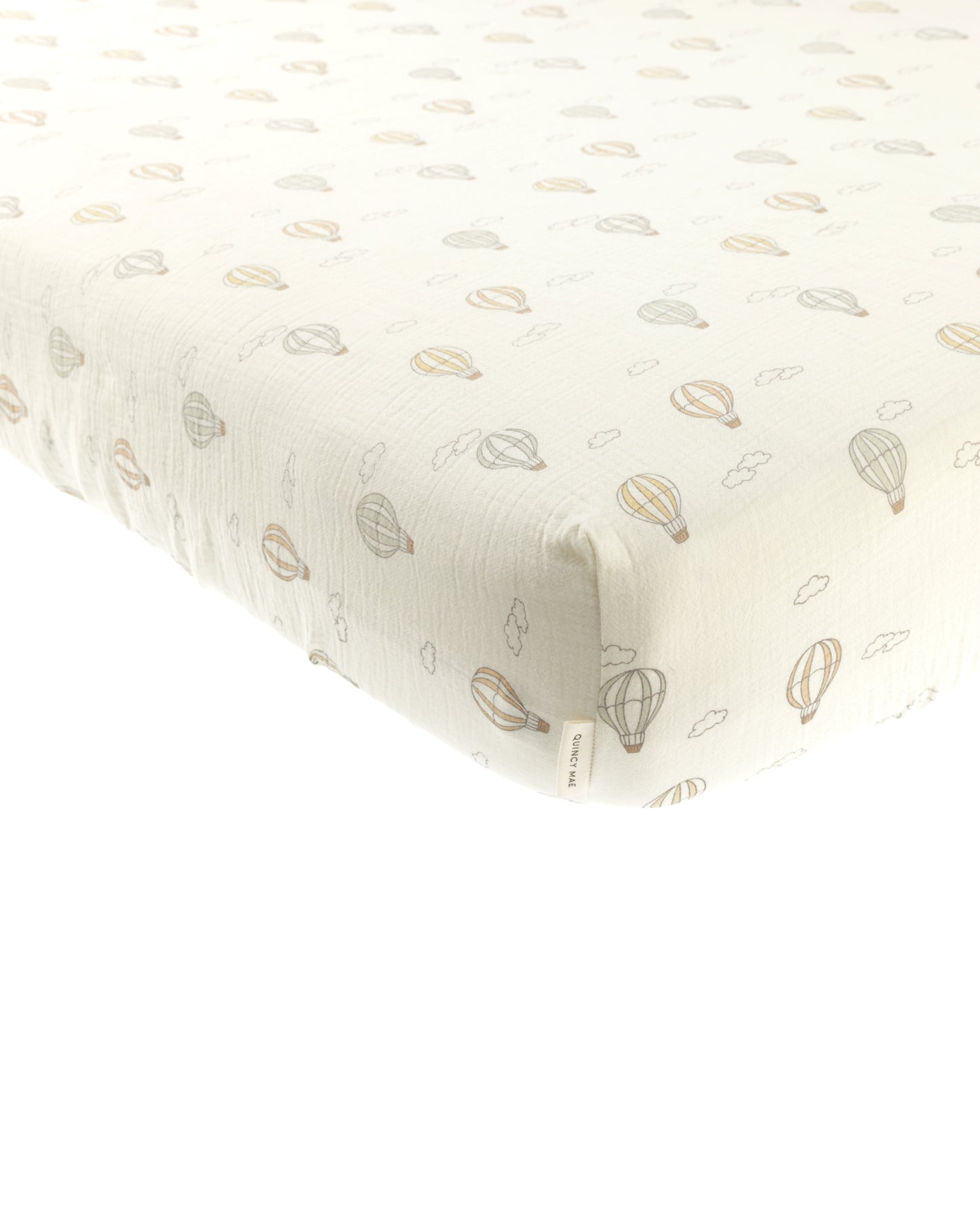 Quincy Mae Woven Cot/Crib Sheet | Hot Air Ballons