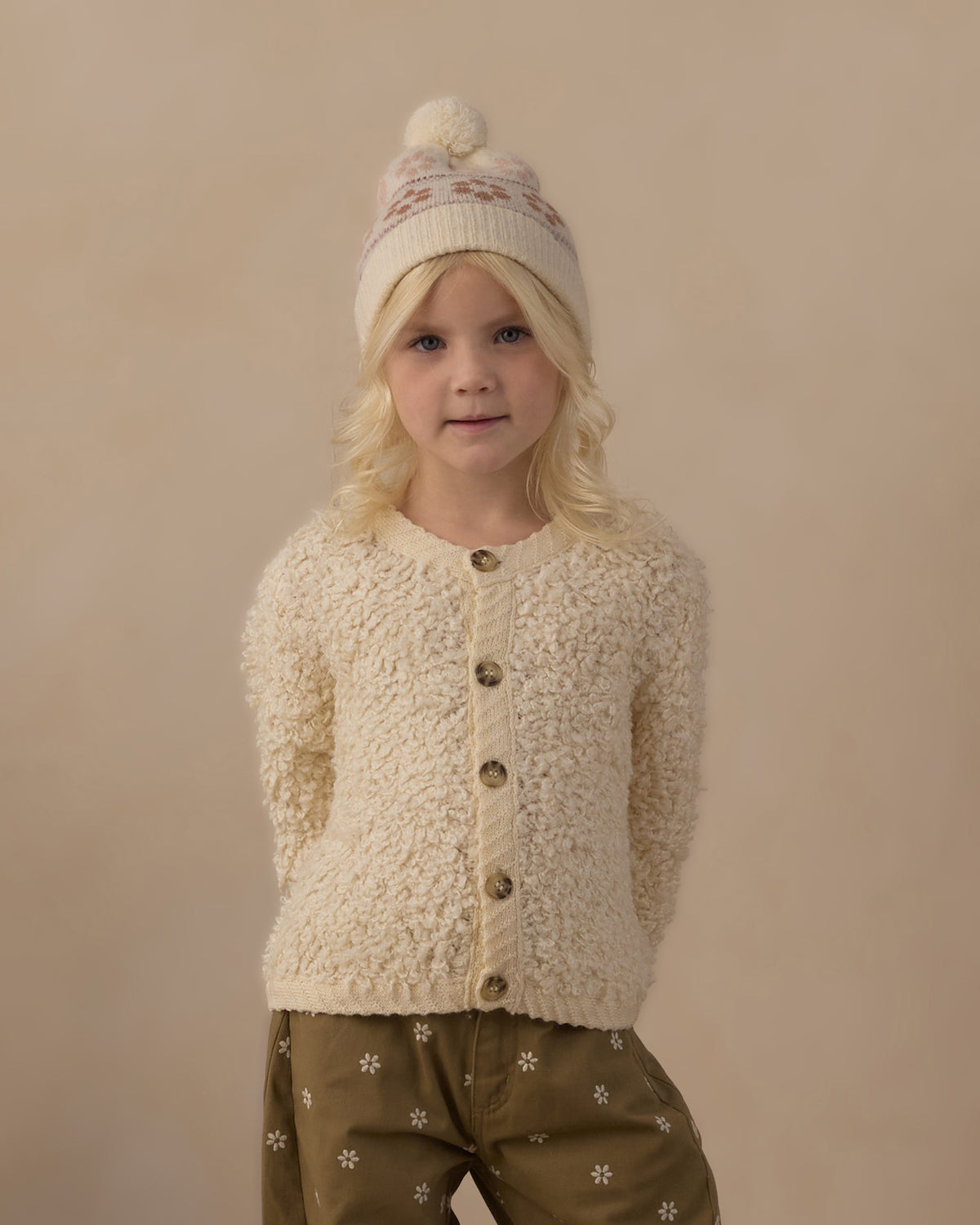 Rylee + Cru Barrel Pant Embroidered Daisies Olive