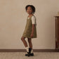 Rylee + Cru V-Neck Overall Dress Embroidered Daisies Olive